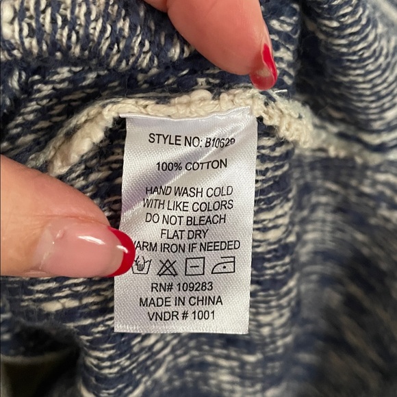 Vintage Havana Small NWT Birdcage Stone Harbor Tricolor Knit Hoodie 100% Cotton - Picture 4 of 5